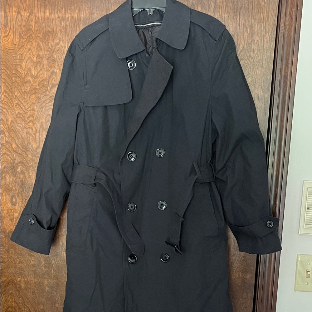 GARRISON Military TRENCH COAT, ZIP-OUT THERMAL LINER! 38R
